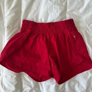 LULULEMON Dark Red Tracker Low-Rise Shorts